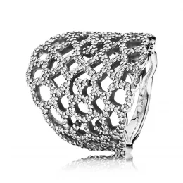 Lace silver ring with cubic zirconia - Pandora PL