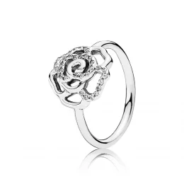 Shimmering Delicate Rose Ring, Clear CZ - Pandora PL