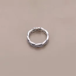 Sparkling Silver Braid Ring - Pandora PL