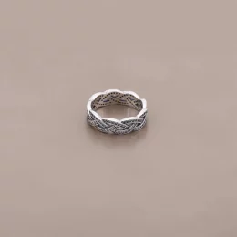 Sparkling Silver Braid Ring - Pandora PL