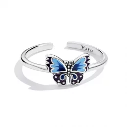 Otwarte pierścienie Typu Pandora retro motyl - SCR802