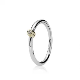 Morning Star, Silver ring, 14k, 0.03ct TW h/vs diamond - 190213D - Pierścionki PANDORA