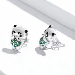 Kolczyki sztyfty Typu Pandora Mini Panda - SCE1370