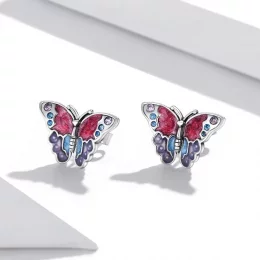 Kolczyki sztyfty Typu Pandora retro motyl - SCE1332