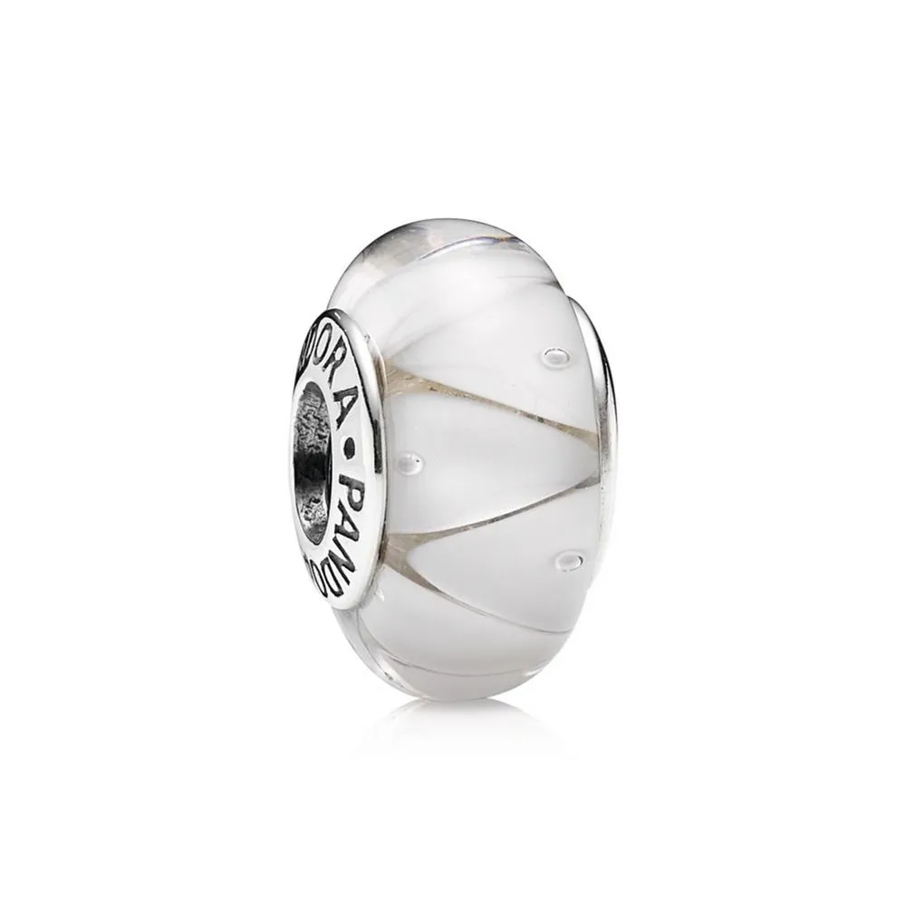 PANDORA White Looking Glass Bead