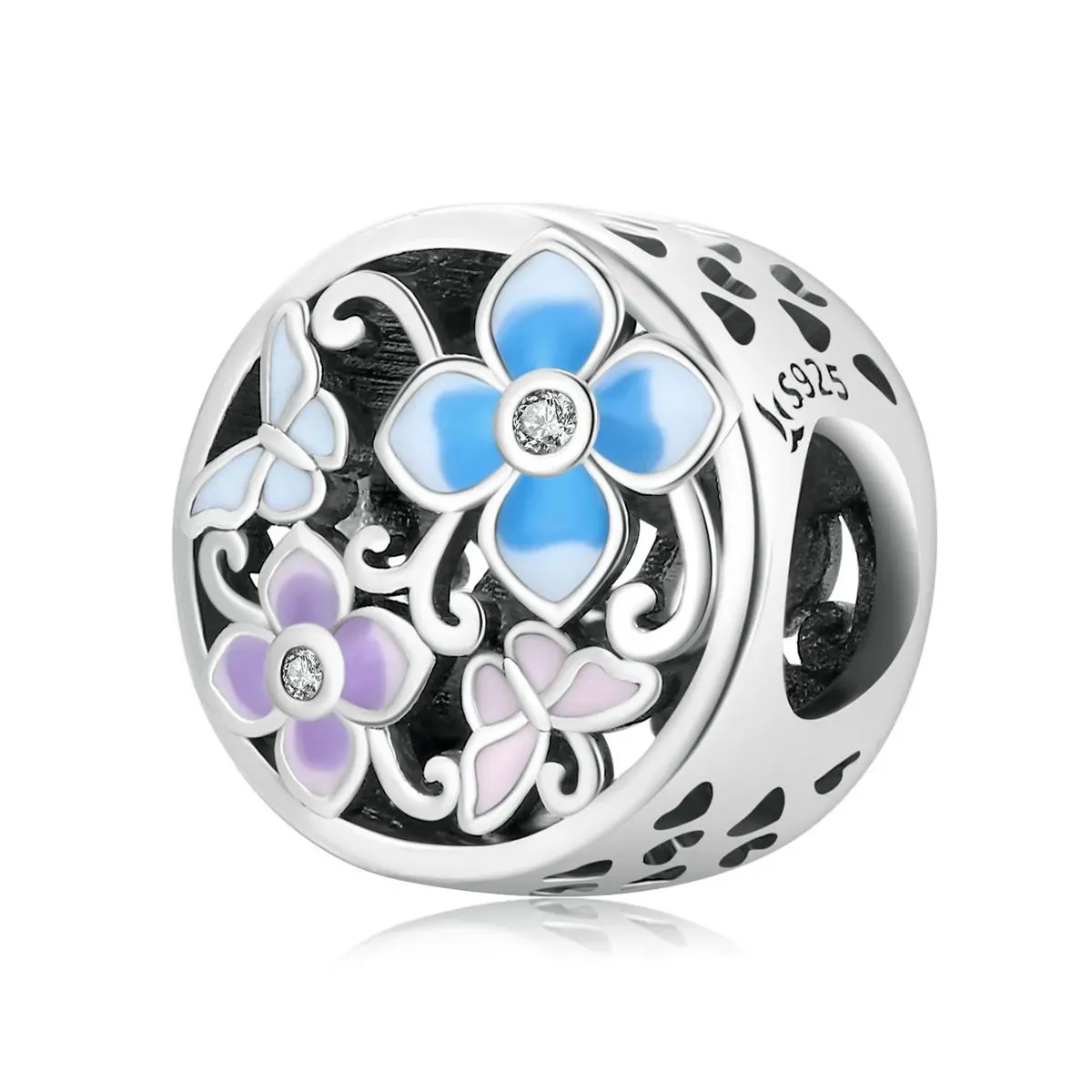 charms typu pandora kwiaty i motyle scc2061