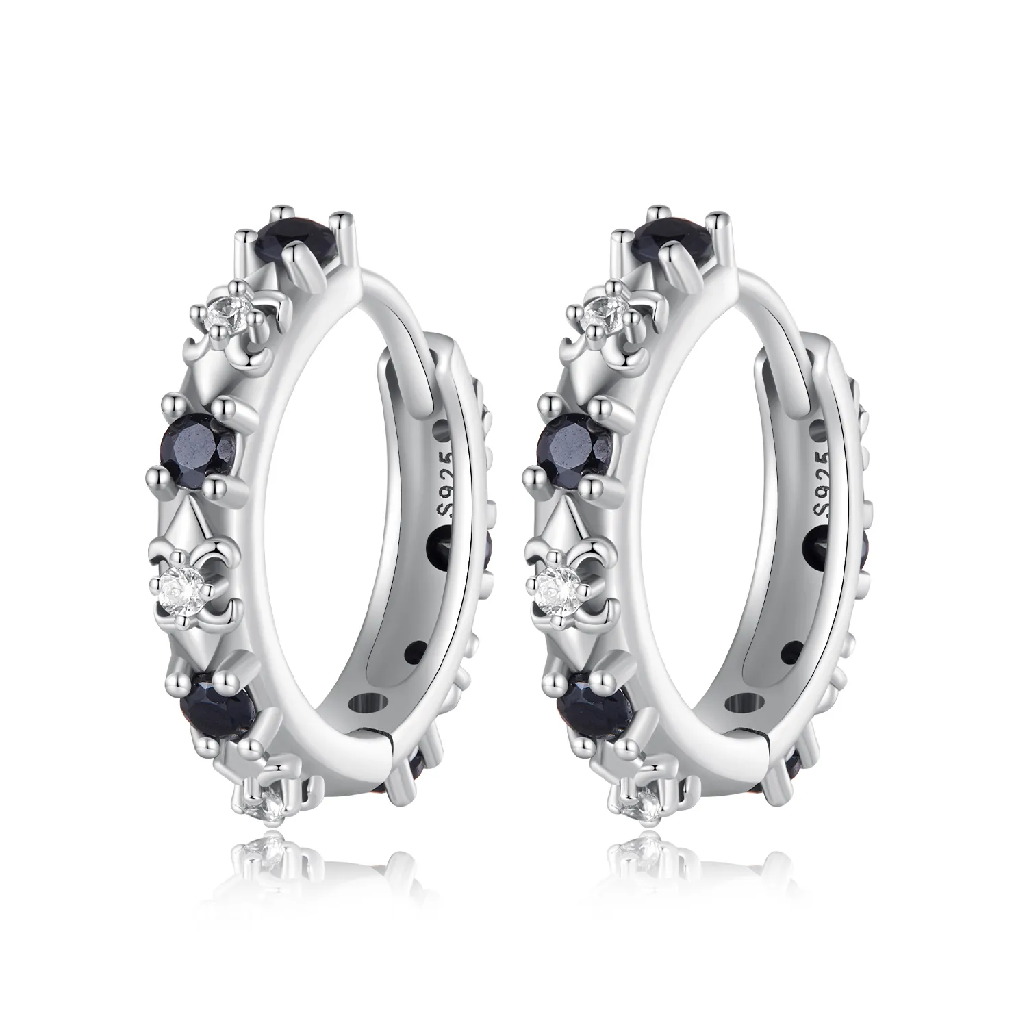 pandora style iris kolczyki na zawiasach sce1605 bk