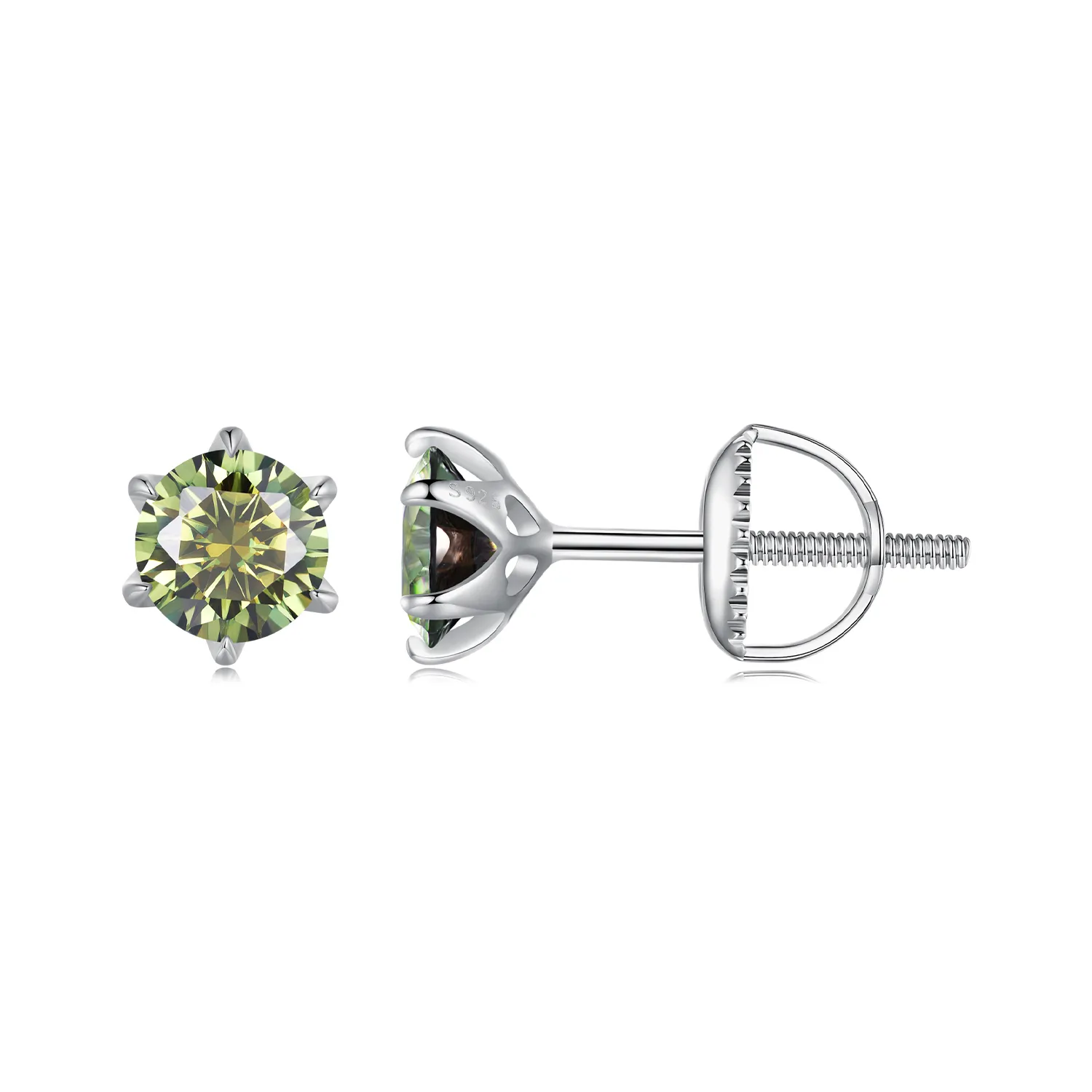 pandora style emeraldmoissanite kolczyki mse025 sgn