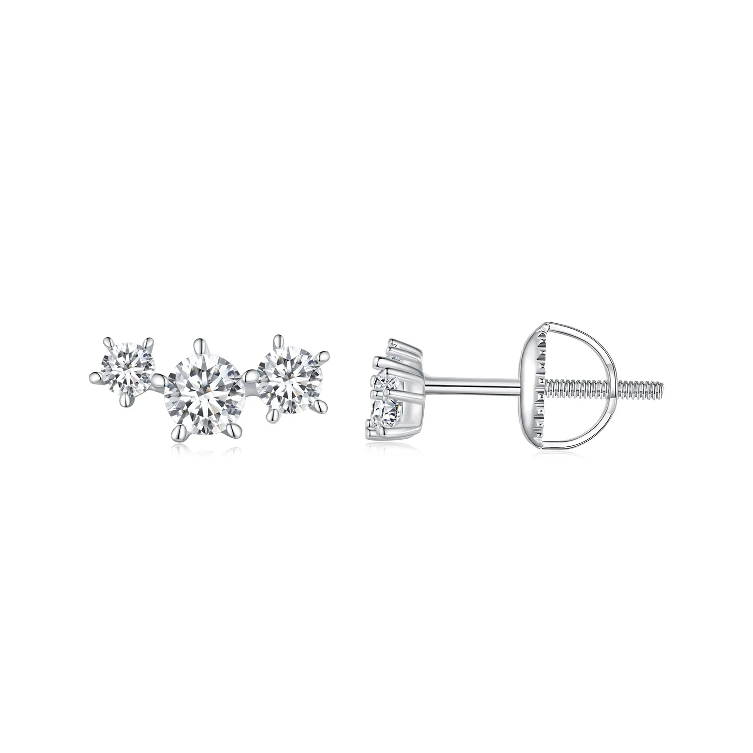 pandora style moissanite studs earrings jeden certyfikat mse034