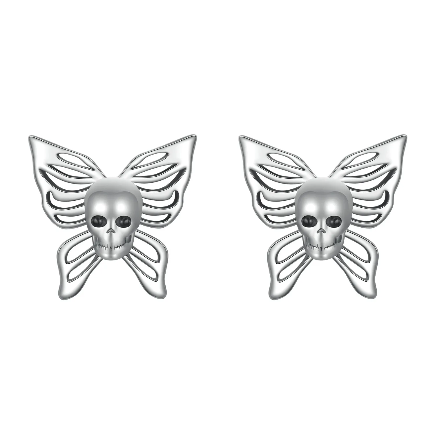 kolczyki pandora style skull butterfly sce1798