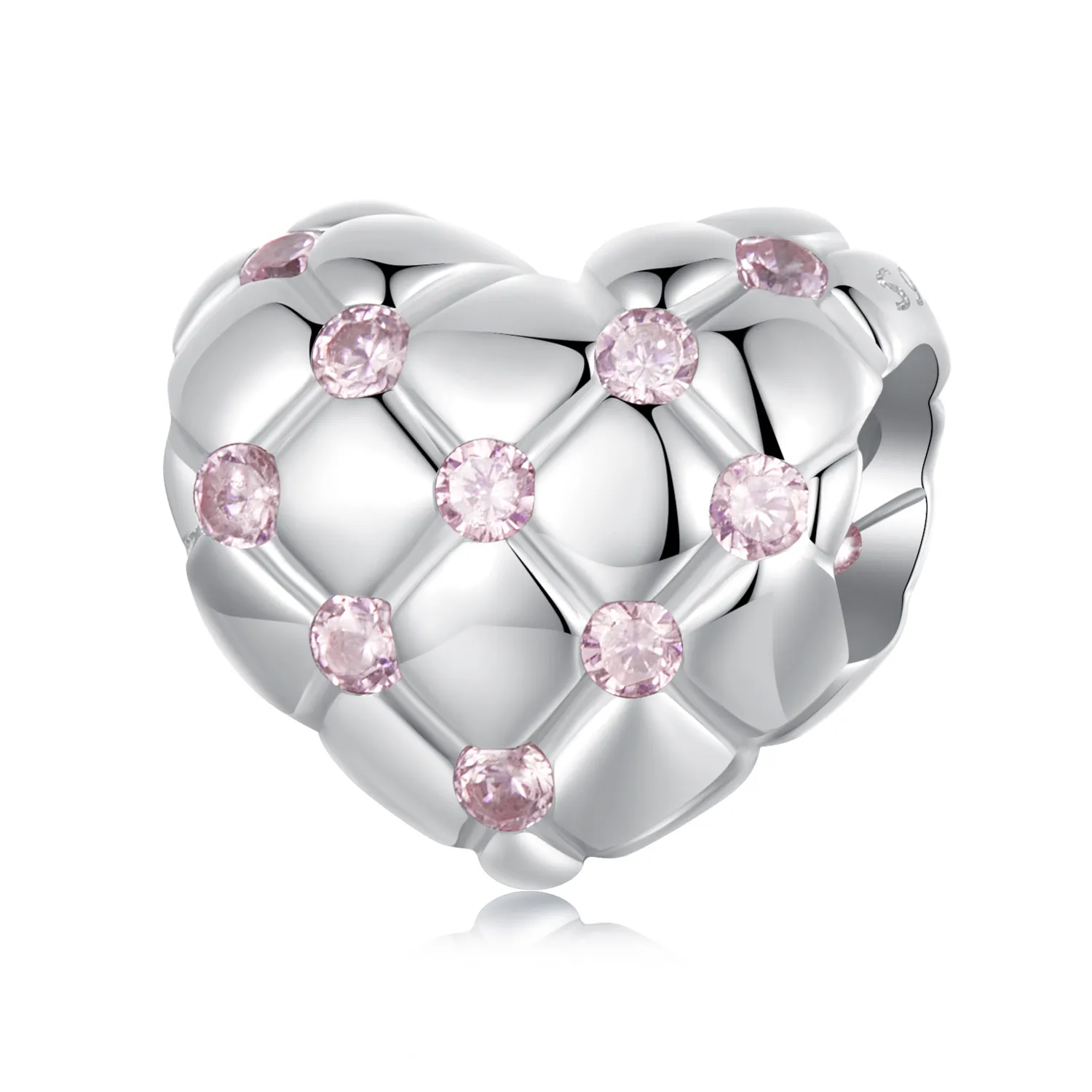 koraliki pandora style pink diamond heart bsc1054