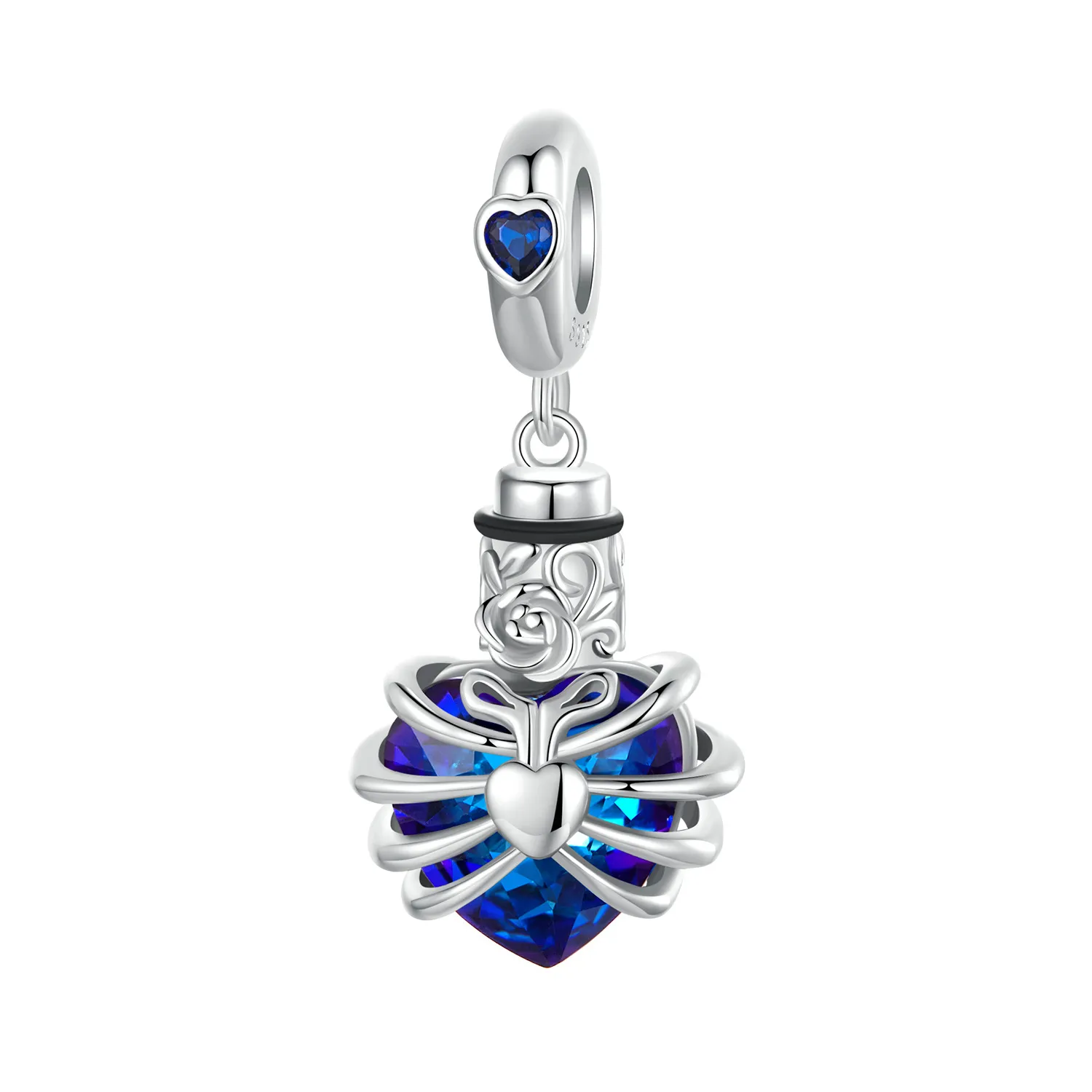 pandora style memorial rose heart blue bsc1058 bu