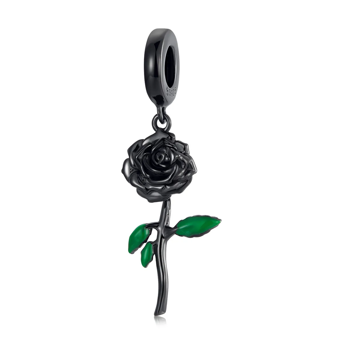 wisiorek pandora style black rose bsc584