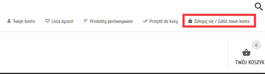 Zaloguj się / Załóż nowe konto